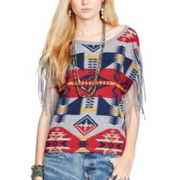 Denim & Supply Ralph Lauren Tops - Denim & Supply Fringe Tee Shirt